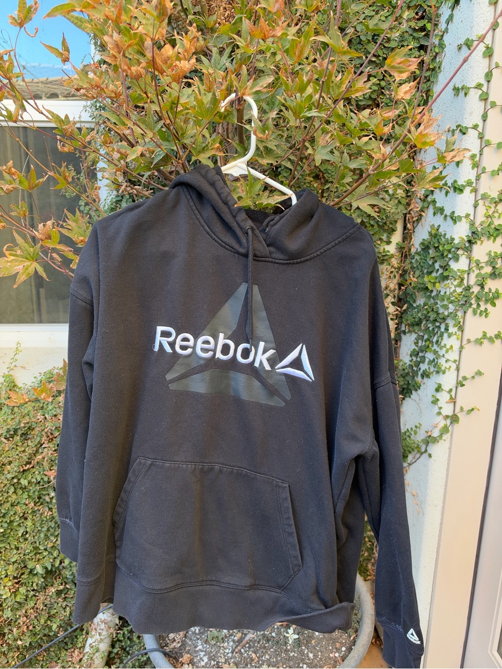 Reebok Black Crewneck Hoodie with Logo